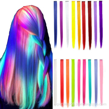 Clip Hair Extension Clip Hairpieces Synthetic Rainbow Clip Extensions Soft And Smooth For Halloween Costume Holiday Events